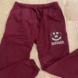 Simons Burgundy Joggers with Harvard Logo